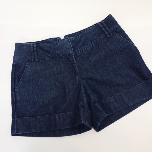 Express Pants - Express Denim Cuffed Shorts Dark Wash